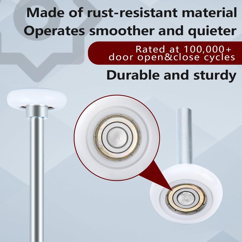 Mindoub 2 Pack 9" Stem 2" 13 Ball Nylon Commercial Grade Garage Door Roller, Quiet/Durable and High Load, Use 6200ZZ Double Seals Precision Bearings - Image 3